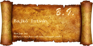 Bajkó István névjegykártya